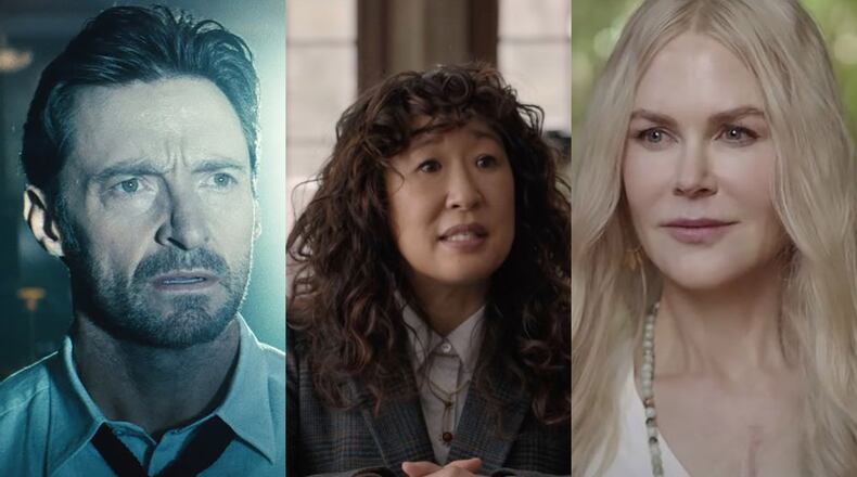 Hugh Jackman ("Reminiscence") on HBO Max, Sandra Oh ("The Chair") on Netflix and Nicole Kidman ("Nine Perfect Strangers") on Hulu. PUBLICITY PHOTOS