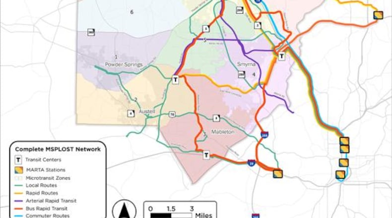 If a sales tax is approved on the November 2024 ballot, Cobb County plans to add Bus Rapid Transit and Arterial Rapid Transit lines, along with expanding CobbLinc service and further connecting the network to MARTA.