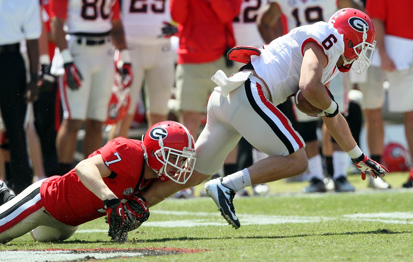 Scenes from the big scrimmage