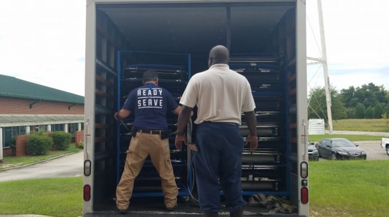 Augusta University volunteers prep to receive Hurricane Dorian evacuees Sunday in Augusta. PHOTO CONTRIBUTED.
