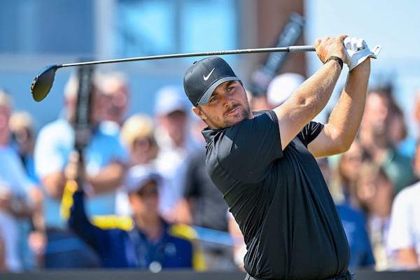 Chris Gotterup of the USA on day four of the Scottish Open 2025 at The Renaissance Club, North Berwick, Scotland, Sunday July 13, 2025. (Malcolm Mackenzie/PA via AP)