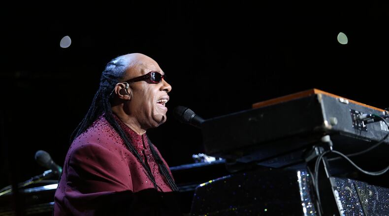The legendary Wonder brought his tour celebrating his landmark album, "Songs in the Key of Life," to Atlanta, performing to a sold-out audience at the Philips Arena. (Akili-Casundria Ramsess/Special to the AJC) Stevie Wonder will help honor Prince. Akili-Casundria Ramsess/Special to the AJC.