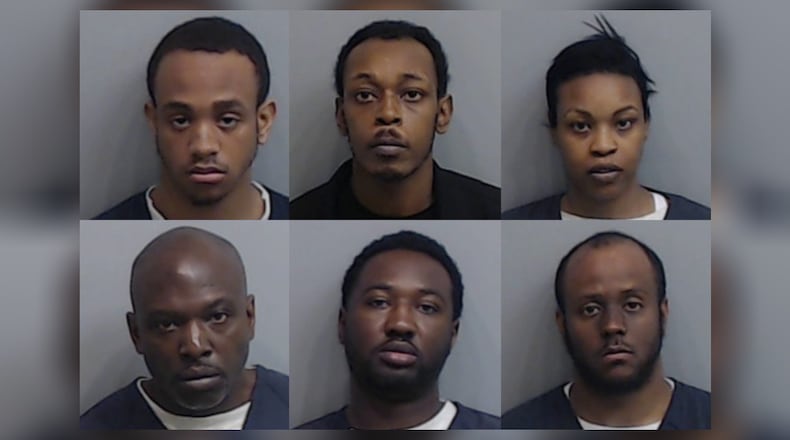 Top row, from left: Detravious Montez Hicks, James Rashad Holbert, Shiconia Deprice Holbert. Bottom row: Sean Emery Thomas, Johnny Angelo Davis, Bernardo Vontray Hicks.