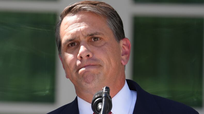 U.S. Attorney General Todd Blanche listens during a news briefing in the Rose Garden of the White House, Tuesday, Sept. 15, 2026, in Washington. (AP Photo/Jacquelyn Martin)
