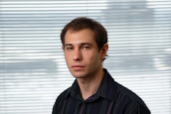 Sam Tunick is charged federally with destruction of property to prevent its seizure after authorities say he gave customs officials at Hartsfield-Jackson International Airport a code that erased his phone's contents. He is shown at his lawyers' office in Atlanta on Thursday, July 30, 2026. (Ben Gray for the AJC)