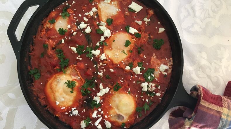 Soothe both mind and body with nourishing shakshuka, which is basically eggs poached in warm tomato sauce. You can add extra vegetables and cheese, but don’t forget the smoked paprika. CONTRIBUTED BY KELLIE HYNES