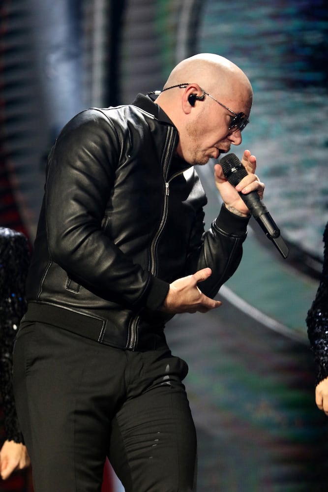 Pitbull and Iggy Azalea energized the sold out Ameris Bank Amphitheatre crowd on the I Feel Good Tour stop on Sunday, October 10, 2021 in Alpharetta.
Robb Cohen for the Atlanta Journal-Constitution