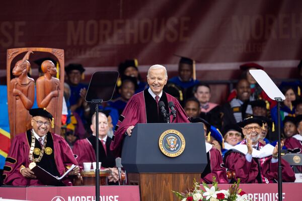 President Joe Biden speaks at the commencement ceremony at Morehouse College in Atlanta in May.