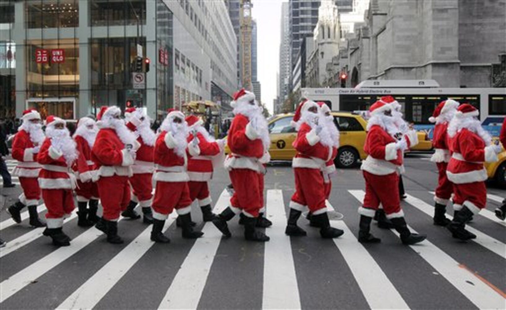 NYC Sidewalk Santa Parade 2012