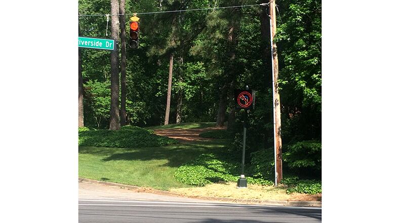 New, digital, turn-restricting signals have been installed at Edgewater and Riverside drives in Sandy Springs. CITY OF SANDY SPRINGS
