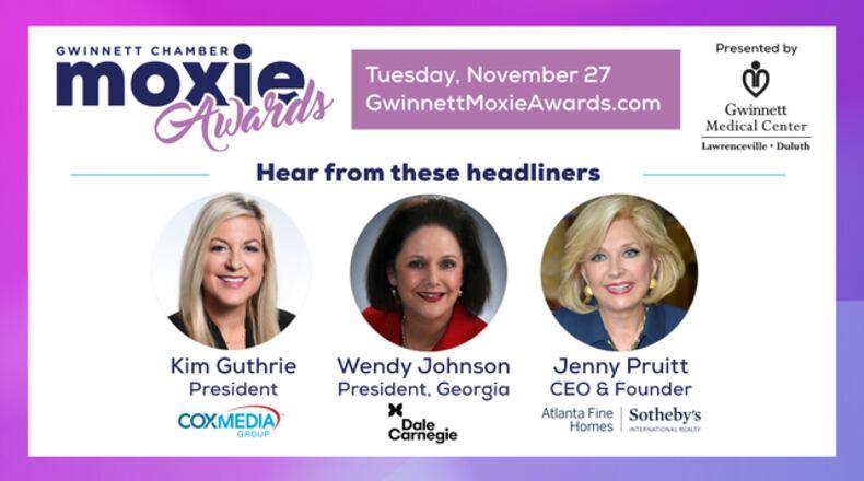 The Gwinnett Chamber will host the inaugural Moxie Awards to recognize powerhouse women and organizations that support the advancement of women. Courtesy Gwinnett Chamber