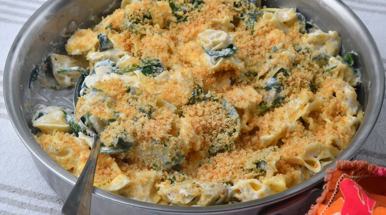 Creamy Spinach-Artichoke Tortellini. (Chris Hunt for The Atlanta Journal-Consititution.)