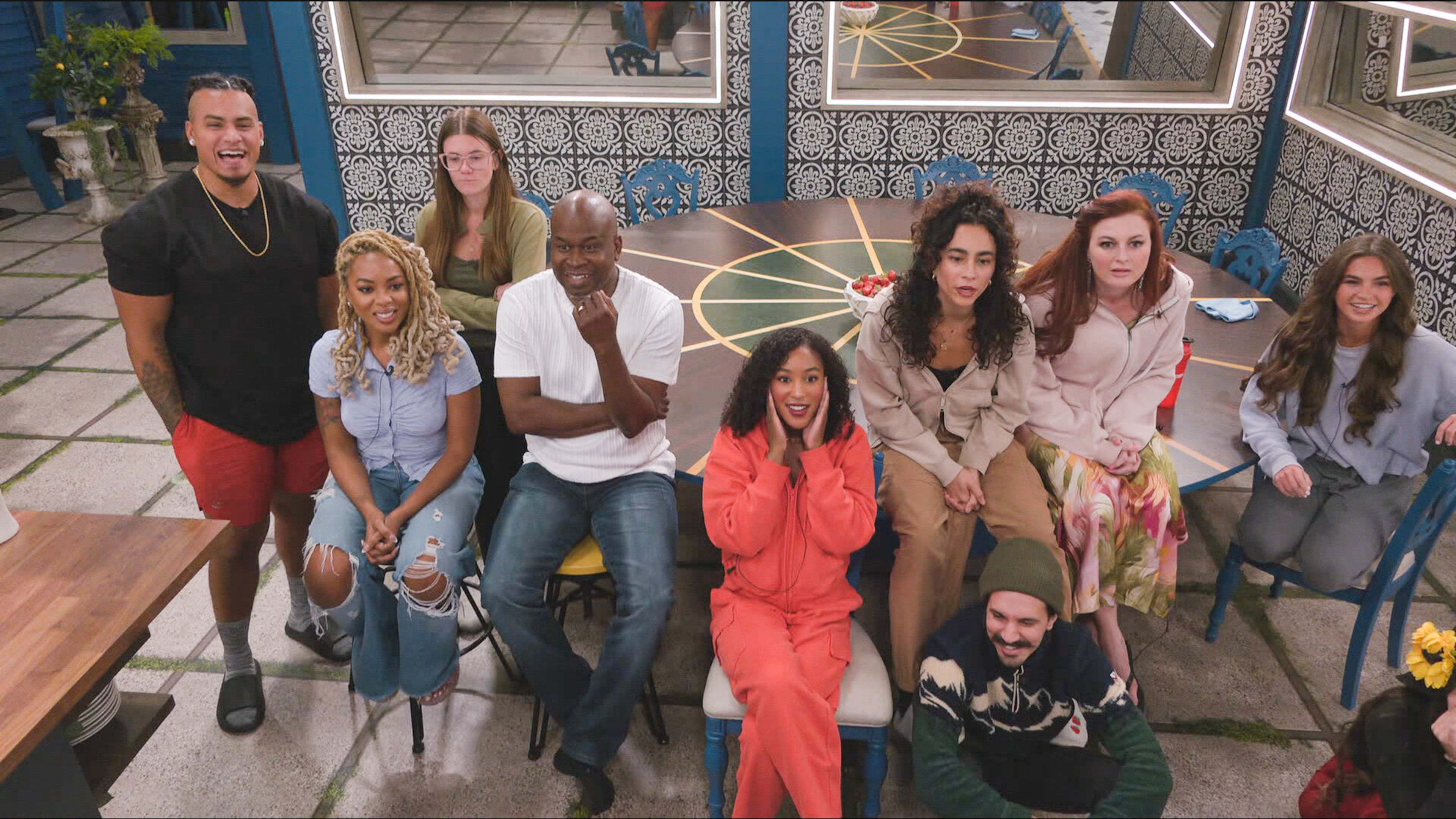 The "Big Brother" cast pictured on Aug. 31 (from left): Keanu Soto, Mickey Lee, Kelley Jorgensen, Cliffton “Will” Williams, Ashley Hollis, Morgan Pope, Vince Panaro, Rachel Reilly and Lauren Domingue. (Courtesy of CBS)