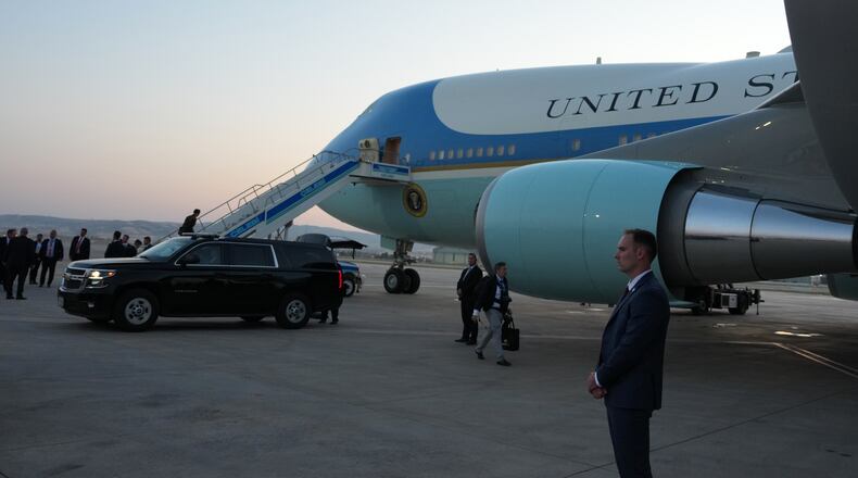 Airforce One sits on the tarmac before U.S. President Donald Trump departs following the NATO summit at Ankara International Airport in Ankara, Turkey, Wednesday, July 8, 2026. (AP Photo/Alex Brandon)