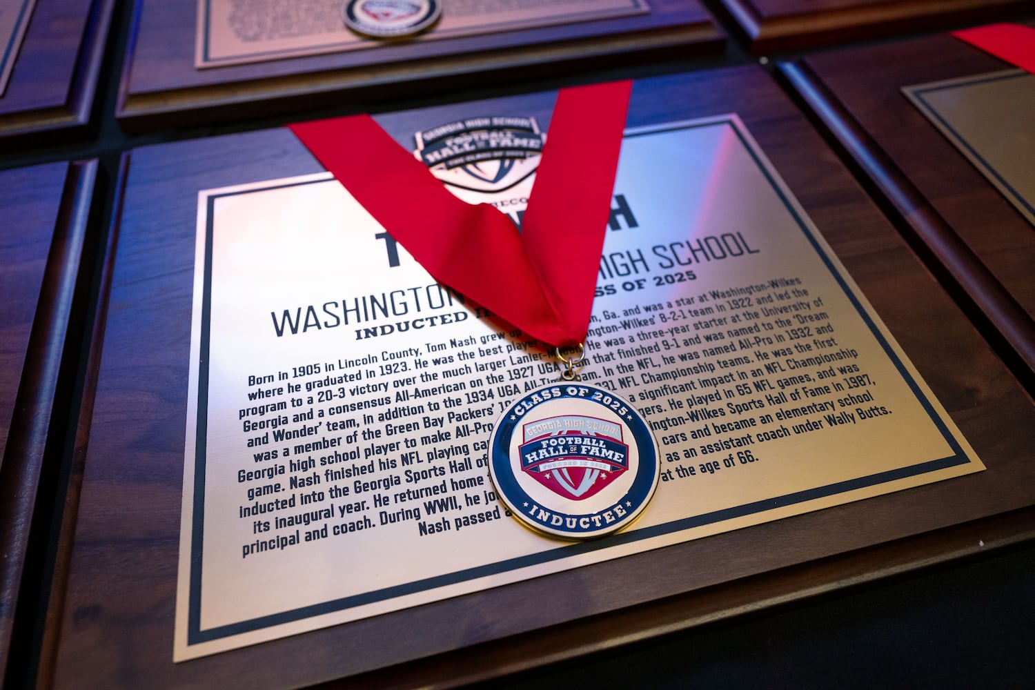 The Georgia High School Football Hall of Fame held its induction ceremony Saturday, Oct. 25, 2025, at the College Football Hall of Fame in Atlanta. (Daniel Varnado for the AJC)