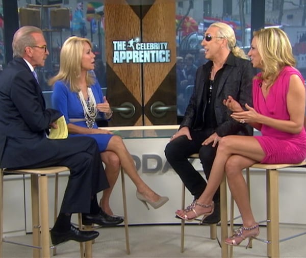 Dee Snider and Debbie Gibson after getting eliminated together on "Celebrity Apprentice" in 2012 on "The Today Show." (Courtesy of NBC)
