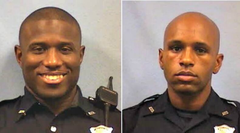 Atlanta police officers Stephen Green (left) and Joseph Tyer (right) were involved in an altercation. An APD investigation placed the two officers on administrative leave. Tyer resigned his position.