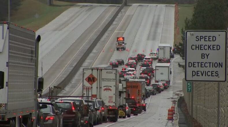 Lanes on I-85 were shut down as police investigated a crash.