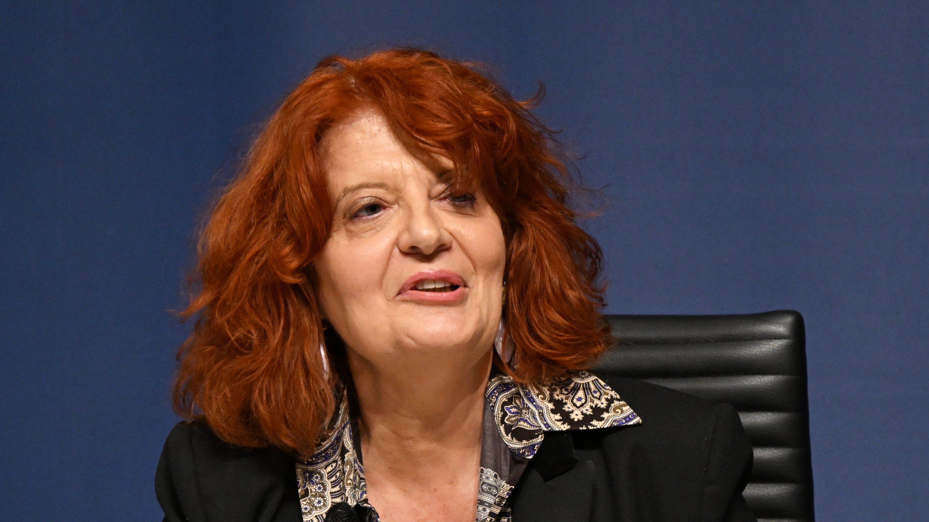 Paris prosecutor Laure Beccuau speaks during a news conference at the Paris courthouse Wednesday, Oct. 29, 2025, on the judicial investigation into the jewels robbery at the Louvre museum in Paris, France. (AP Photo/Emma Da Silva)