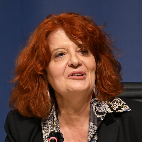 Paris prosecutor Laure Beccuau speaks during a news conference at the Paris courthouse Wednesday, Oct. 29, 2025, on the judicial investigation into the jewels robbery at the Louvre museum in Paris, France. (AP Photo/Emma Da Silva)