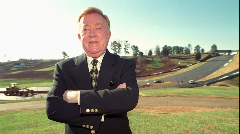 Chateau Elan founder Don Panoz did a lot more than create the winery and golf courses resort. He built a fortune in the pharmaceutical business and launched into racing and race car technology. Here he’s shown in 1997 at the Road Atlanta track, which he bought, renovated and later sold. (AP Photo/Alan Mothner)