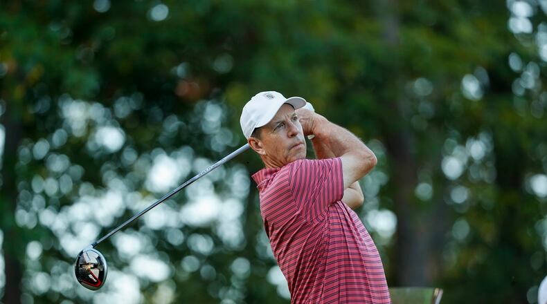Bob Royak plays his tee shot at the first hole to start the final round at the 2019 U.S. Senior Amateur at Old Chatham Golf Club in Durham, N.C. on Thursday, Aug. 29, 2019. (Copyright USGA/Chris Keane)