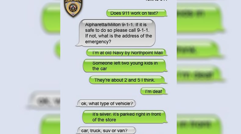 A deaf woman's "call" to a local police department may have saved two children trapped in a locked car.