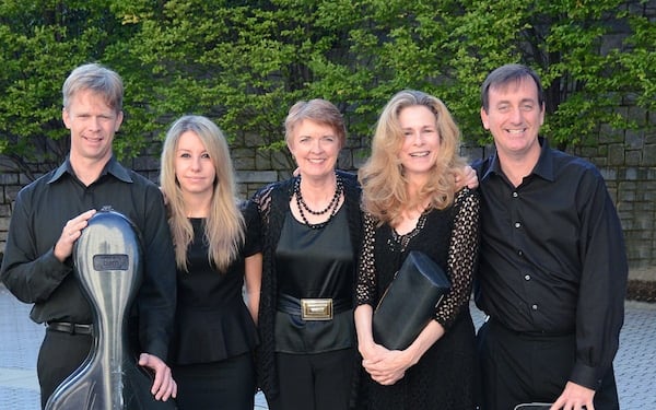 The Atlanta Chamber Players in 2012: from left, Brad Ritchie, guest pianist Elena Cholakova, Paula Peace, Laura Ardan and John Meisner. Cellist Ritchie is still part of the ensemble in 2025.