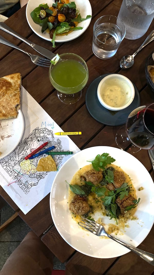 La Semilla's kids' menu is fairly tight, but educational coloring sheets help round out the experience. (Courtesy of Mae Stewart)