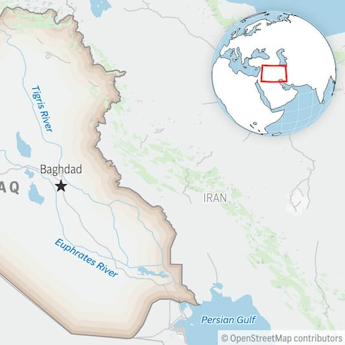 This is a locator map for Iraq with its capital, Baghdad. (AP Photo)
