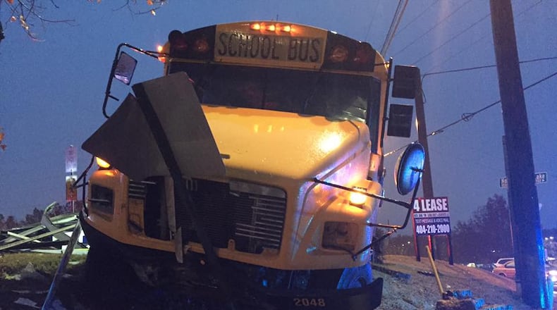 The Duluth Police Department posted on Facebook on Thursday that the Gwinnett County bus driver who veered off a local road and hit a sign Tuesday morning had suffered a heart attack.