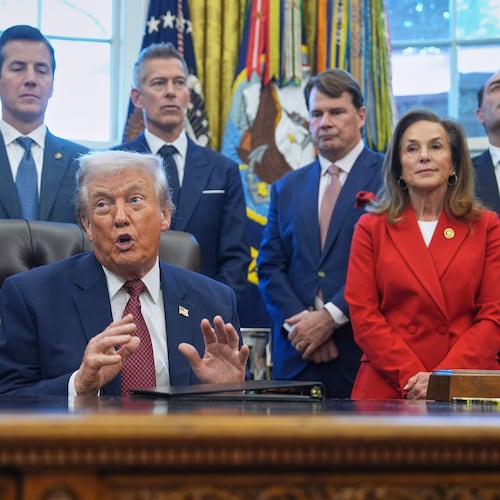 President Donald Trump speaks during an event on fuel economy standards in the Oval Office of the White House, Wednesday, Dec. 3, 2025, in Washington. (AP Photo/Evan Vucci)