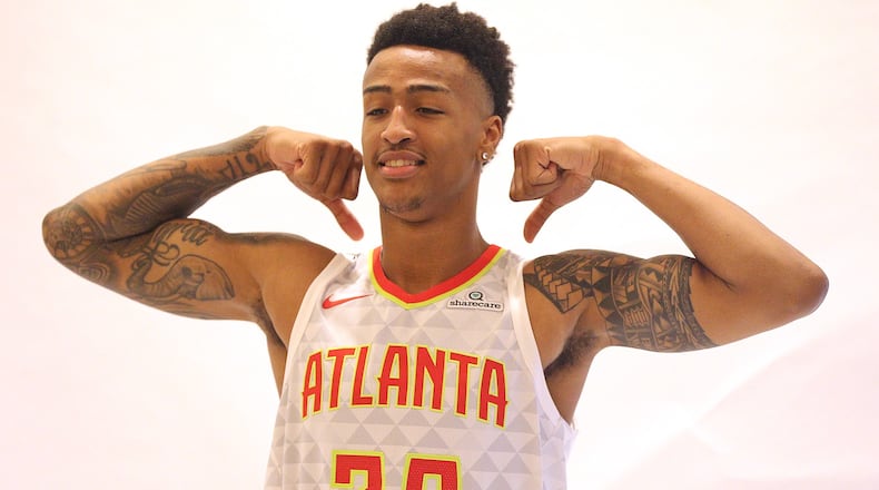 John Collins scored a game-high 30 points in the Hawks’ 91-89 loss to the Knicks in a Las Vegas Summer League game Saturday. Curtis Compton/ccompton@ajc.com