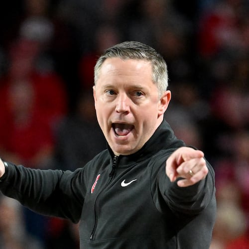 Georgia coach Mike White — pictured during a January game — will make $3.9 million this season, 11th among the 15 coaches at public universities in the SEC. (Hyosub Shin/AJC)
