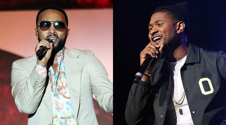 John Legend and Usher will perform at the Beloved Benefit Feb. 24 at the Mercedes-Benz Stadium. AJC FILE PHOTOS