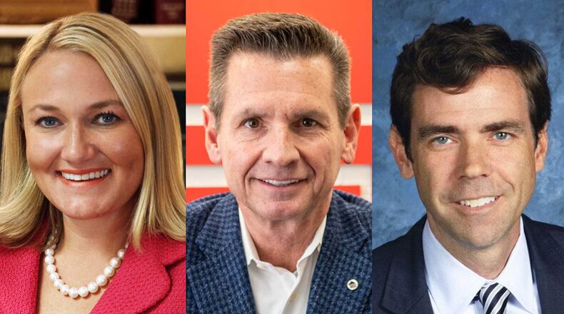 Emily Thomas Kendrick, chief executive officer of Arrow Exterminators; Pat Flood, regional operating partner of Supreme Lending Southeast Region;