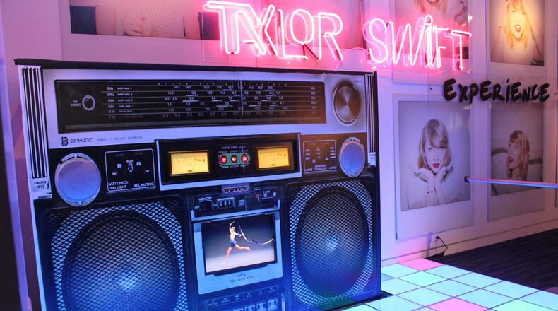 There is plenty of color in the Taylor Swift Experience at the Grammy Museum in L.A. Photo: Melissa Ruggieri/AJC.