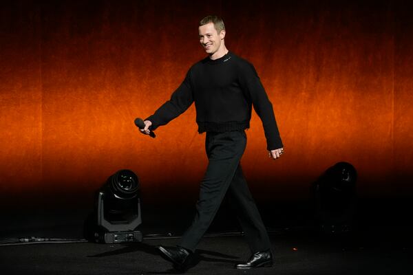 Joseph Quinn is introduced during the Sony Pictures presentation at CinemaCon on Monday, March 31, 2025, at Caesars Palace in Las Vegas. (AP Photo/Chris Pizzello)