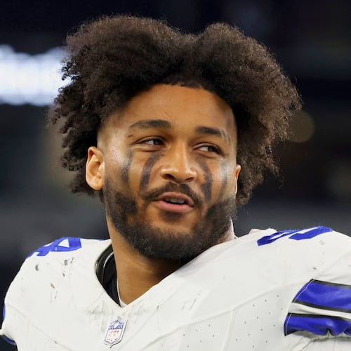 FILE - Dallas Cowboys defensive end Marshawn Kneeland (94) walks off the field after a preseason NFL football game against the Baltimore Ravens, Saturday, Aug. 16, 2025, in Arlington, Texas. (AP Photo/Richard W. Rodriguez, File)