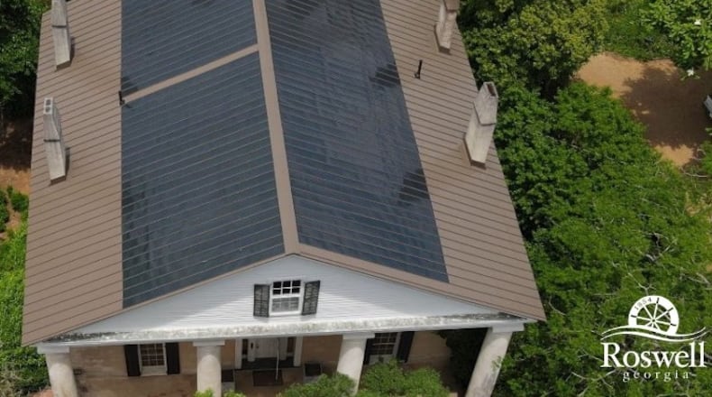 Historic Mimosa Hall and Gardens in Roswell recently received a 2022 Environmental Award from Fulton County Citizens Commission on the Environment (FCCCE) for its solar roof installation. COURTESY CITY OF ROSWELL