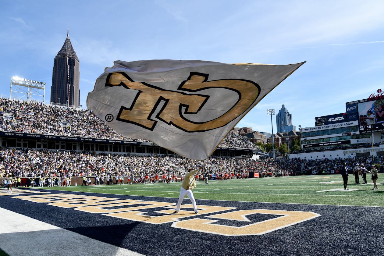 Georgia Tech won convincingly on Saturday, but fell a spot in the AP top 25 poll from No. 7 to No. 8. Ole Miss moved into the No. 7 spot after a win at Oklahoma. (Hyosub Shin/AJC)