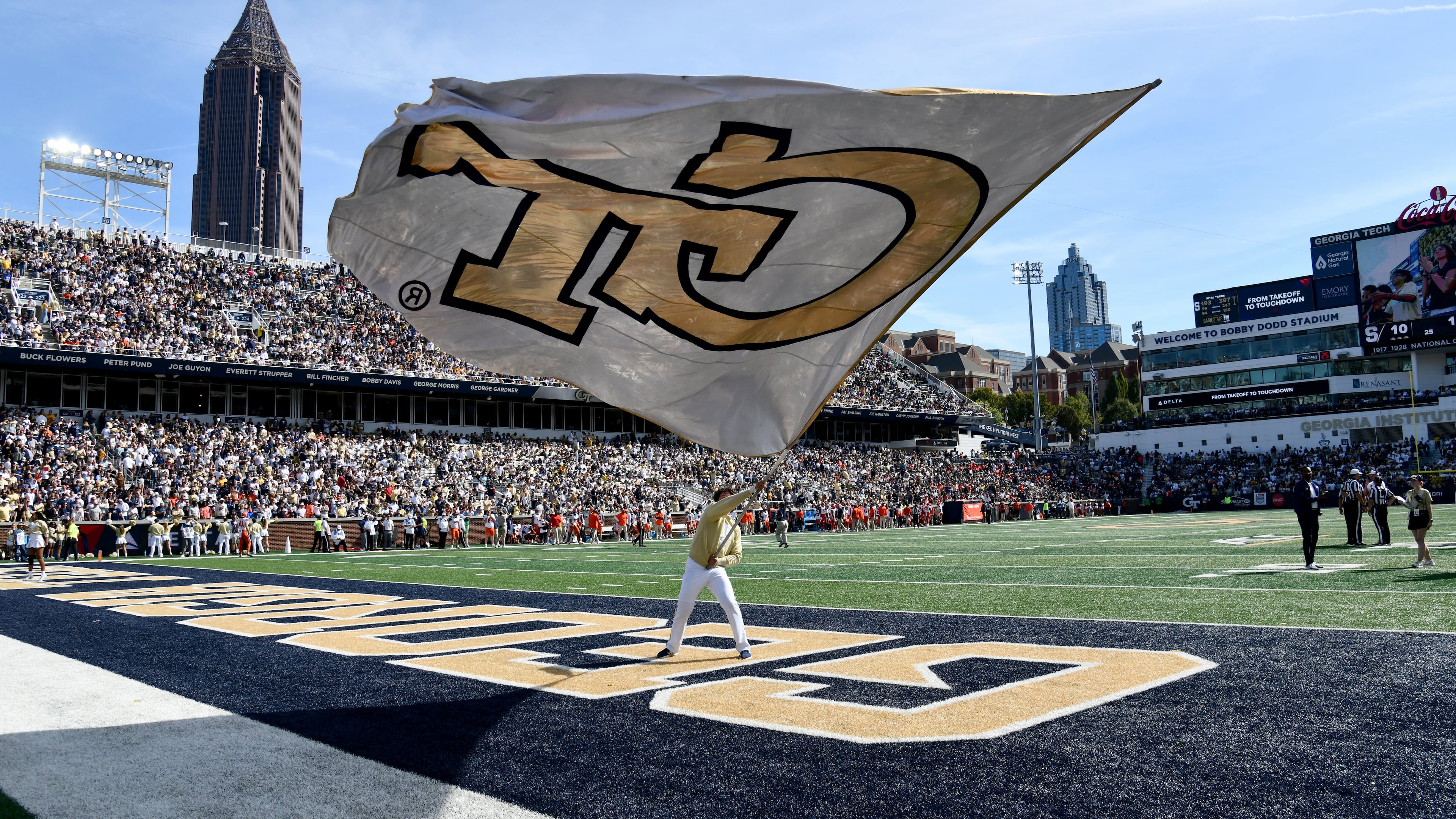 Georgia Tech won convincingly on Saturday, but fell a spot in the AP top 25 poll from No. 7 to No. 8. Ole Miss moved into the No. 7 spot after a win at Oklahoma. (Hyosub Shin/AJC)