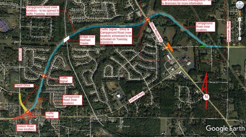 A new section of Campground Road was scheduled to open Aug. 20 in Henry County.