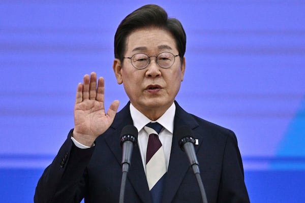FILE - South Korea's newly-elected President Lee Jae-myung takes his oath during his inauguration ceremony at the National Assembly in Seoul, on June 4, 2025. (Anthony Wallace/Pool Photo via AP, File)