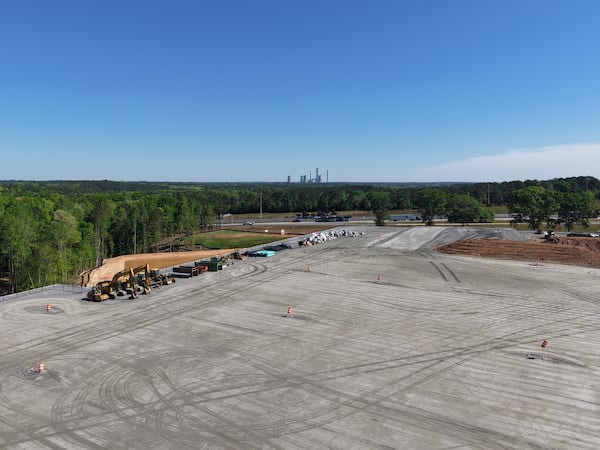 The site of the under-construction Buc-ee's along I-75 just north of Macon in Monroe County. (Courtesy of Katie Tucker/The (Macon) Telegraph)