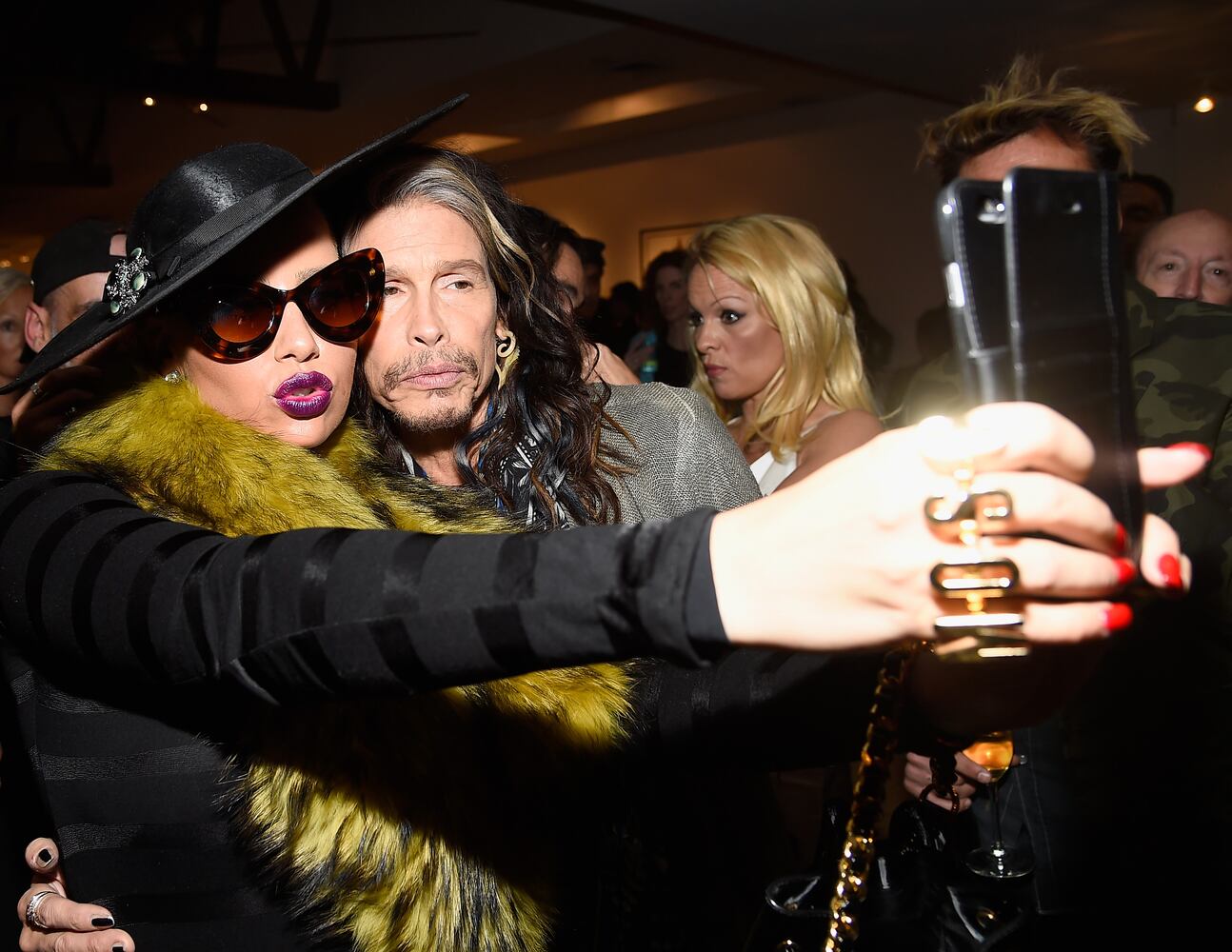 Amber Rose (L) and musician Steven Tyler