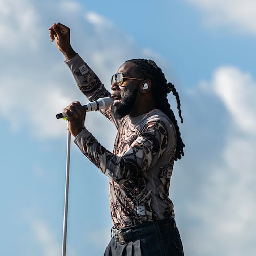 FILE - Burna Boy performs during the first weekend of the New Orleans Jazz & Heritage Festival on April 27, 2025, at Fair Grounds Race Course in New Orleans. (Photo by Amy Harris/Invision/AP, File)