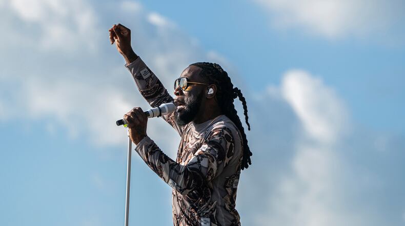 FILE - Burna Boy performs during the first weekend of the New Orleans Jazz & Heritage Festival on April 27, 2025, at Fair Grounds Race Course in New Orleans. (Photo by Amy Harris/Invision/AP, File)