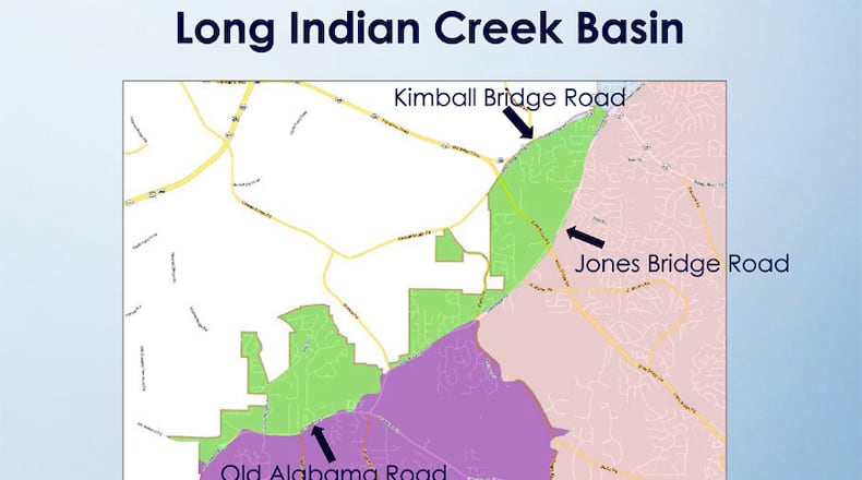 Johns Creek has identified damage requiring immediate repairs in the Long Indian Creek stormwater basin. CITY OF JOHNS CREEK