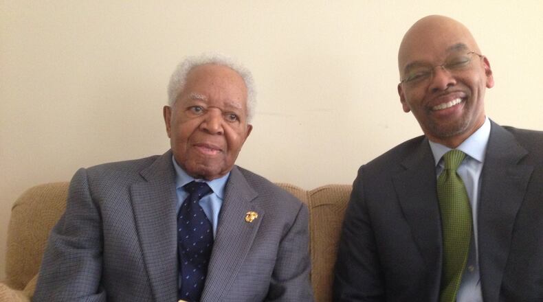 Theodore Britton, left, recently celebrated his 91st birthday and still enjoys good health. Britton, according to Dr. Herman Taylor, director of the Cardiovascular Research Institute at the Morehouse School of Medicine, is a prime examine of the resiliency African-Americans enjoy. GRACIEBONDSTAPLES/gstaples@ajc.com